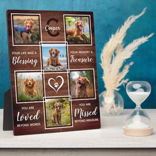 Rustige houten nagedachtenis Uniek 6 Fotocollage Fotoplaat (Zijkant)