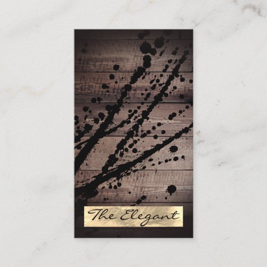 Rustige houten oliespanter visitekaartje (Voorkant)