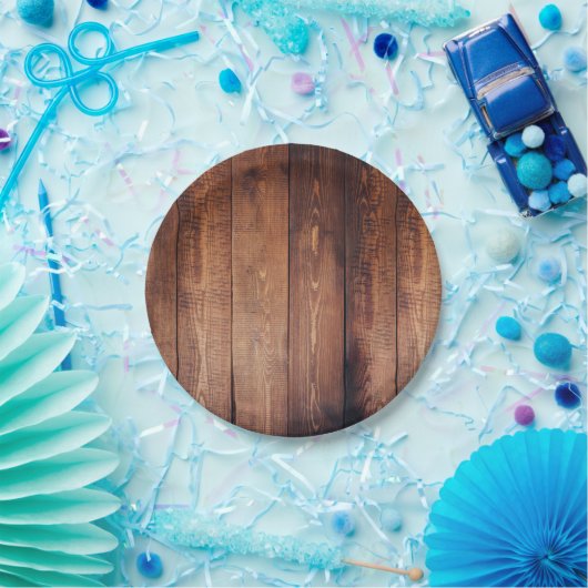 Rustige houten planten papieren bordje (Feest)