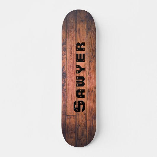 Rustige houten platen verdieping, gepersonaliseerd skateboard (Voorkant)