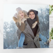 Rustige houten Waterverf Pijnkerst Drieluik Wenskaart (Binnenzijde eerst)