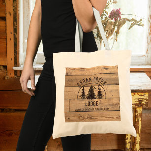 Rustige houten Wilderness Forest Vacation Rentals Tote Bag