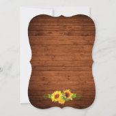 Rustige houten zonnebloemen Mason Jar Lights Kaart (Achterkant)