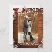 Rustige houtenlantaarn Opslaan Datum Magnetische Uitnodiging (Voorkant)