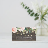 rustige houtflorale strijklampen visitekaartje (Staand voorkant)