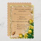 Rustige houtgele vlinderreactie kaart (Voorkant / Achterkant)