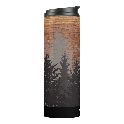 Rustige houtkorrel Aangepaste thermische trommel Thermosbeker (Gedraaid links)