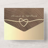 Rustige houtscalligrafie in één keer all in one uitnodiging (Achterkant)