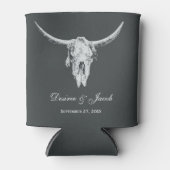 Rustige houtskool Grijze witte Westerne Koe Blikjeskoeler (Voorkant)