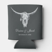 Rustige houtskool Grijze witte Westerne Koe Blikjeskoeler (Achterkant)