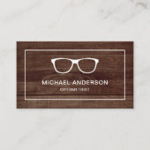 Rustige houtslijp Oogdokter Optometrist Visitekaartje (Voorkant)