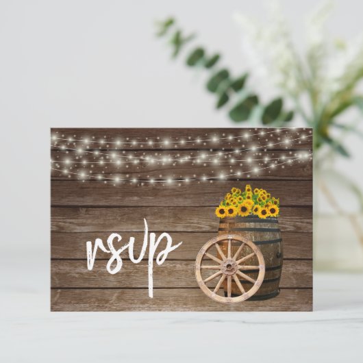 Rustige houtsloop en zonnebloemen - RSVP (Staand voorkant)