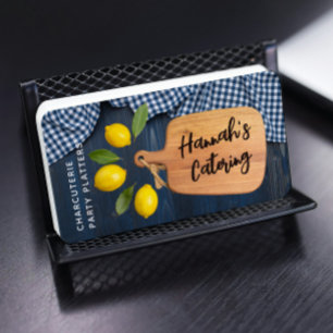 Rustige houtsnijplaat Citrus Cooking Script Bu Visitekaartje