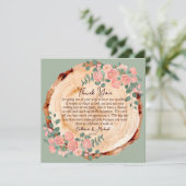 Rustige houtsresten Waterverf Roze Groen Bedankkaart (Staand voorkant)