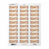 Rustige houtsresten Waterverf Roze Groen Etiket (Full Sheet)