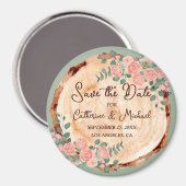 Rustige houtsresten Waterverf Roze Groen Magneet (Voorkant / Achterkant)