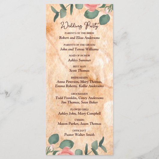 Rustige houtsresten Waterverf Roze Groen Programma (Achterkant)