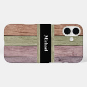 Rustige houtstructuur Aanpasbare naam Case-Mate iPhone Case (Achterkant (horizontaal))