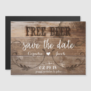 Rustige houtvrije bier Funny Save the Date Magnet Magnetische Uitnodiging