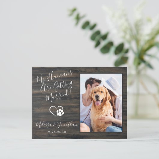 Rustige huisdierhuwelijk Hondenfoto QR-code Alles Uitnodiging Briefkaart (Staand voorkant)