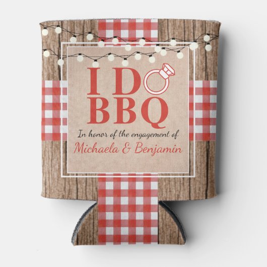 Rustige I Do BBQ Engagement Party-koppels — Shower Blikjeskoeler (Voorkant)