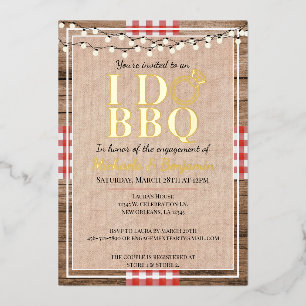 Rustige I Do BBQ Engagement Party-koppels — Shower Folie Uitnodiging