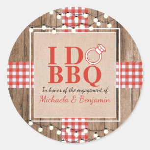 Rustige I Do BBQ Engagement Party-koppels — Shower Ronde Sticker