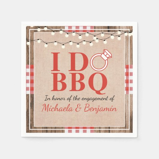 Rustige I Do BBQ Engagement Party-koppels — Shower Servet (Voorkant)