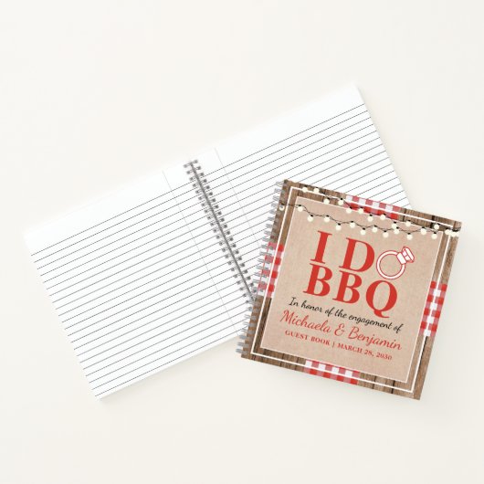 Rustige I Do BBQ Engagement Party - Paar Guest Boo Notitieboek (Binnen)
