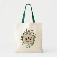 Rustige initialen monogram botanische script