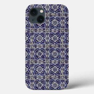 Rustige Italiaanse tegels Azulejo Blue White Geome iPhone 13 Hoesje