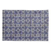 Rustige Italiaanse tegels Azulejo Blue White Geome Kussensloop (Achterkant-Links)