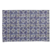 Rustige Italiaanse tegels Azulejo Blue White Geome Kussensloop (Voorkant-Rechts)
