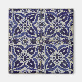 Rustige Italiaanse tegels Azulejo Blue White Geome Magneet (Voorkant)