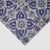 Rustige Italiaanse tegels Azulejo Blue White Geome Tissuepapier (Detail)