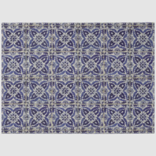 Rustige Italiaanse tegels Azulejo Blue White Geome Tissuepapier
