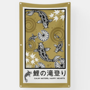 Rustige Japanse Karper Kunst Spandoek