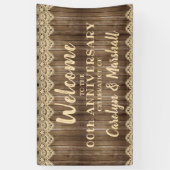 Rustige Jubileum met hout en room Spandoek (Verticaal)