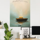 Rustige kaars Meditatie Art Poster (Thuiskantoor)
