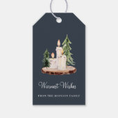 Rustige kaarsen op houten Warmste kerst Cadeaulabel (Voorkant)