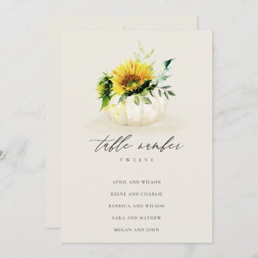 Rustige Kaart zonnebloempompoentabel (Voorkant / Achterkant)