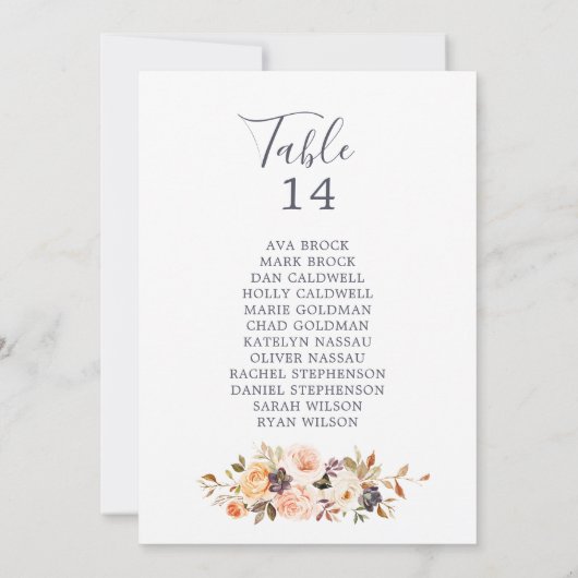 Rustige Kaarten van de Earth Table Number Seating  (Achterkant)