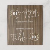 Rustige Kaarten van wood Leaf Wreath Wedding Table (Buitenkant ongevouwen)