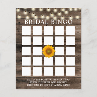 Rustige Kaarten van zonnebloem Barn Wood Bridal Bi