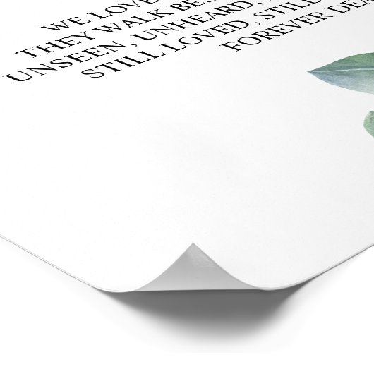 Rustige kalligrafie Memorial Table Sign Poster (Hoek)