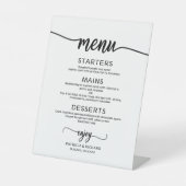Rustige kalligrafie van het menu Weddenschap Reclamebord Met Voetstuk (Voorkant)