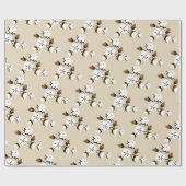 Rustige katoenbloemen cadeaupapier (Vlak)