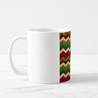 Rustige Kerst Chevron – Rood Groen & Crème Zigzag Koffiemok