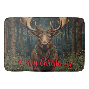 Rustige Kerst eland hert boho bos bosland Badmat