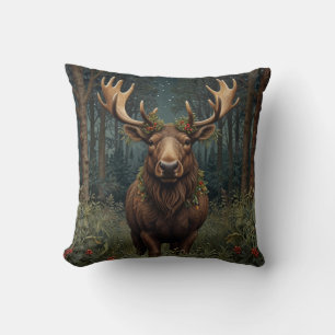 Rustige Kerst eland hert boho bos bosland Kussen